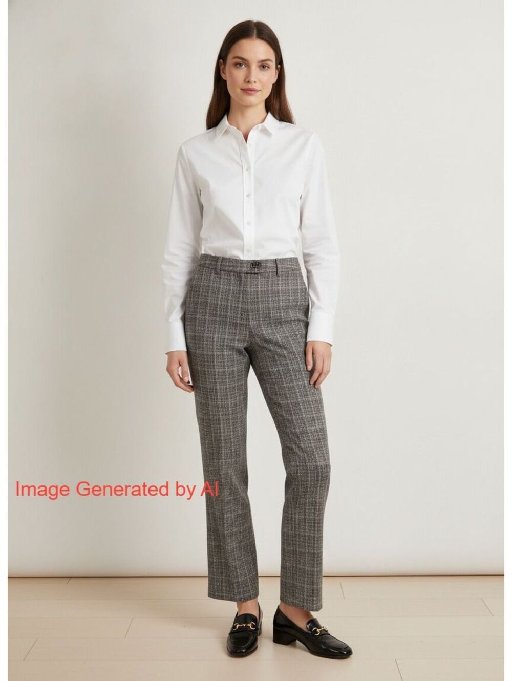 Joan & David Vintage Y2k Grey Brown Plaid Wide Leg Trousers Pants Sz 4/6